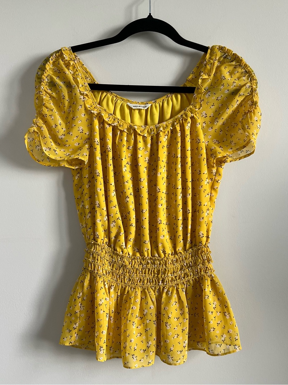 Yellow Floral Dainty Summer Top / Coquette - Romantic Lightweight Blouse